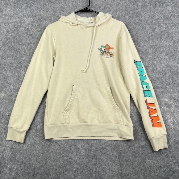Space Jam A New Legacy Cream Fleece Sweatshirt Hoodie Unisex No Size - Picture 1 of 10